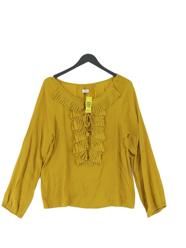 DAY Birger Et Mikkelsen Women's Blouse UK 10 Yellow Polyester with Viscose