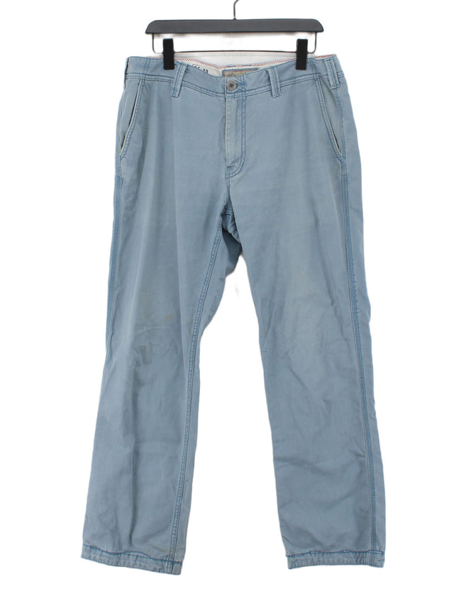 FatFace Men's Trousers W 36 in Blue 100% Cotton