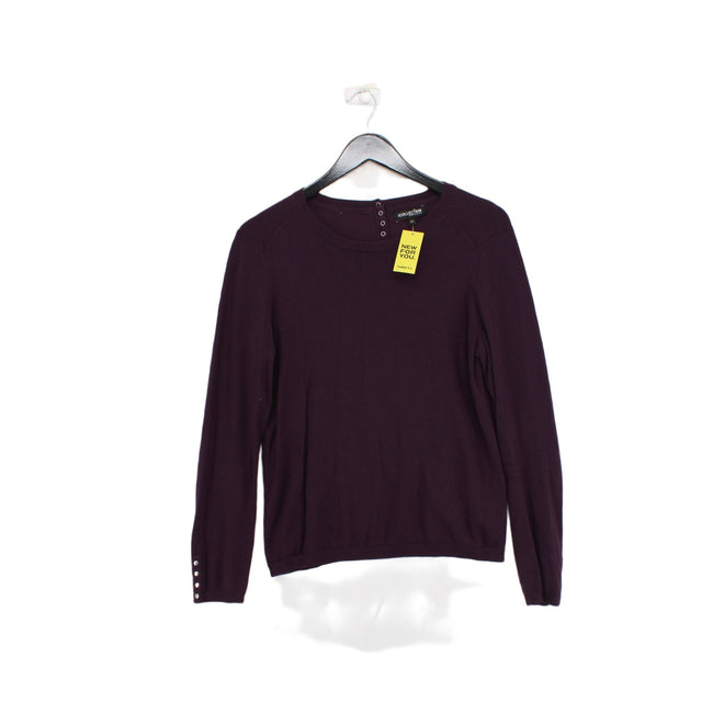 The Collection Women's Jumper UK 12 Purple Viscose with Nylon