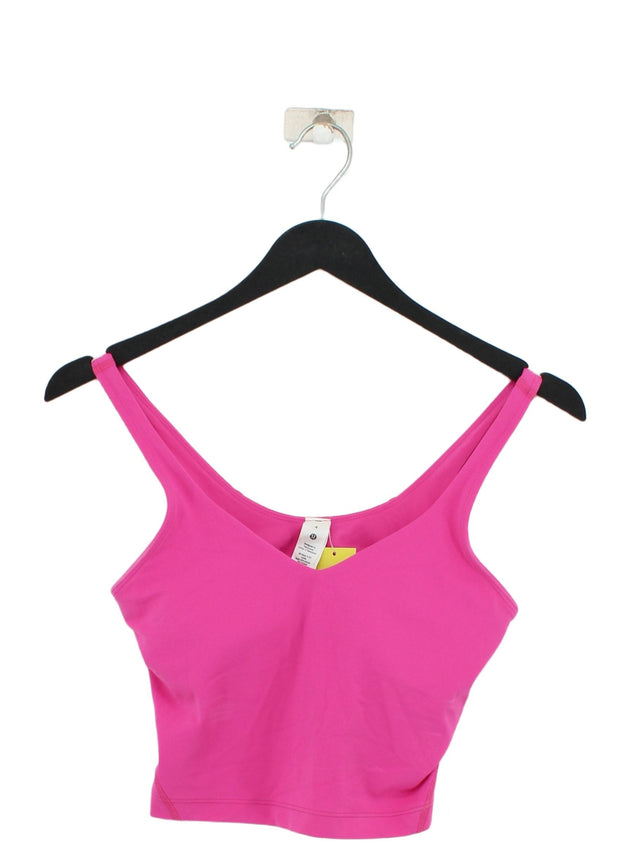 Lululemon Women's T-Shirt UK 8 Pink Nylon with Elastane