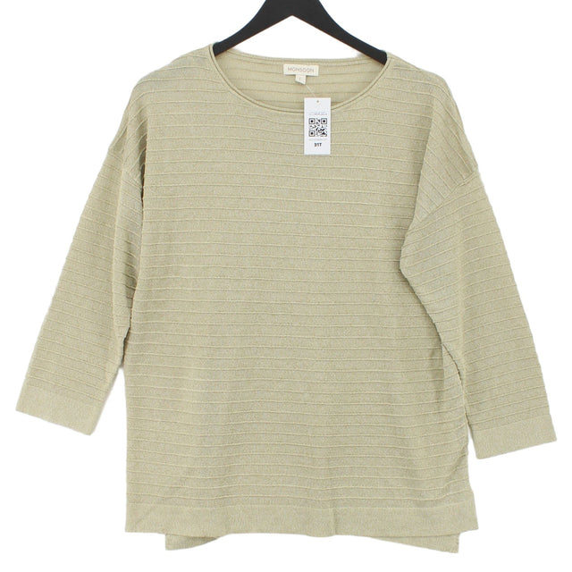 Monsoon Women's Top L Gold Polyester with Viscose