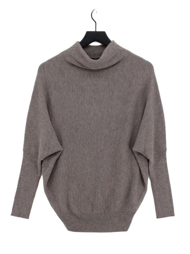 AllSaints Women's Jumper S Brown Cashmere with Other