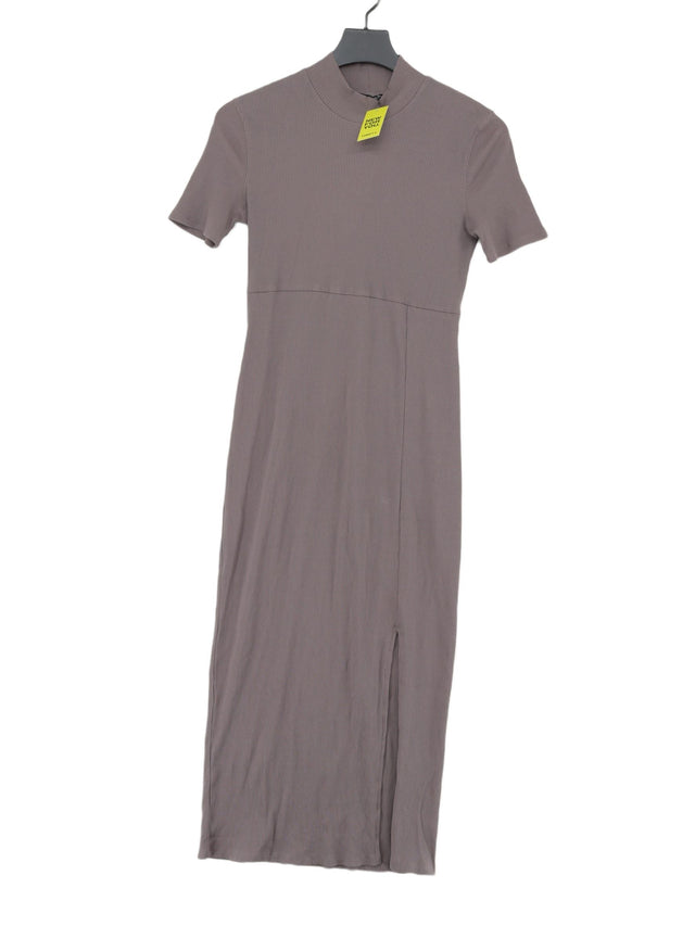 Zara Women's Midi Dress M Grey Cotton with Elastane