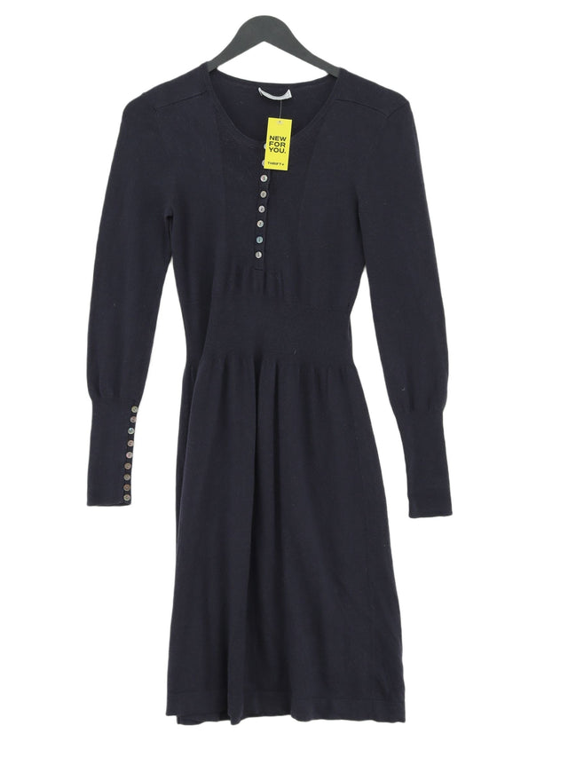 The White Company Women's Midi Dress S Blue Wool with Cashmere
