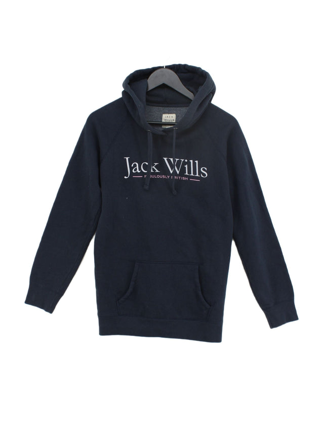 Jack Wills Women's Hoodie UK 10 Blue Cotton with Polyester