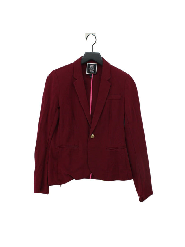 Juicy Couture Women's Blazer S Red Viscose with Elastane, Polyamide