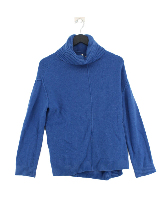 Reiss Women's Jumper S Blue Wool with Cashmere