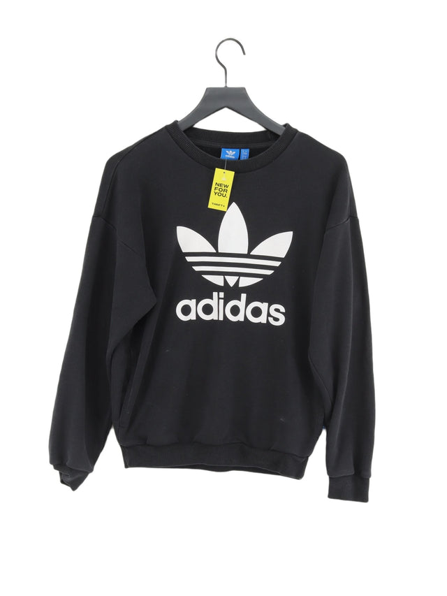 Adidas Women's Hoodie UK 8 Black Cotton with Polyester, Spandex