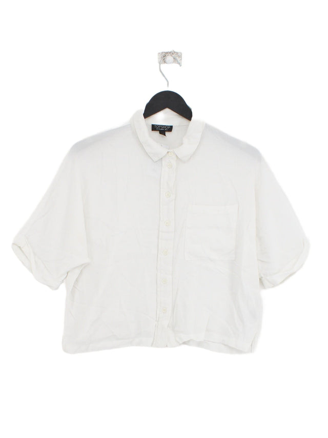 Topshop Women's Shirt UK 8 White 100% Viscose