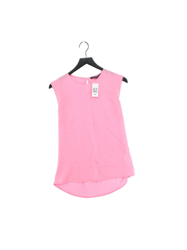 French Connection Women's T-Shirt S Pink Polyester with Lyocell Modal