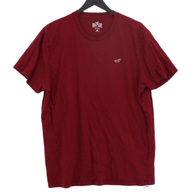 Hollister Men's T-Shirt XL Red 100% Cotton