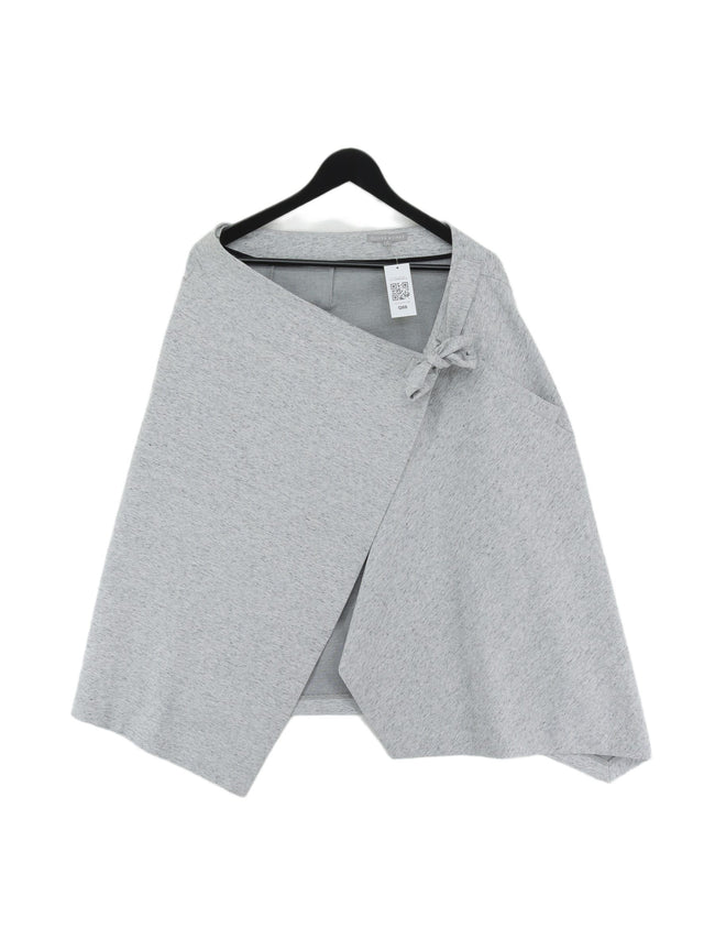Oliver Bonas Women's Midi Skirt UK 16 Grey Polyester with Cotton