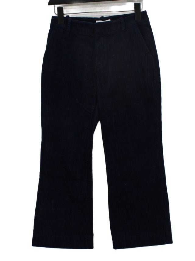 & Other Stories Women's Suit Trousers UK 8 Blue Cotton with Elastane