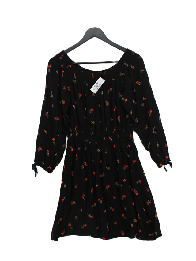 New Look Women's Midi Dress UK 14 Black 100% Viscose