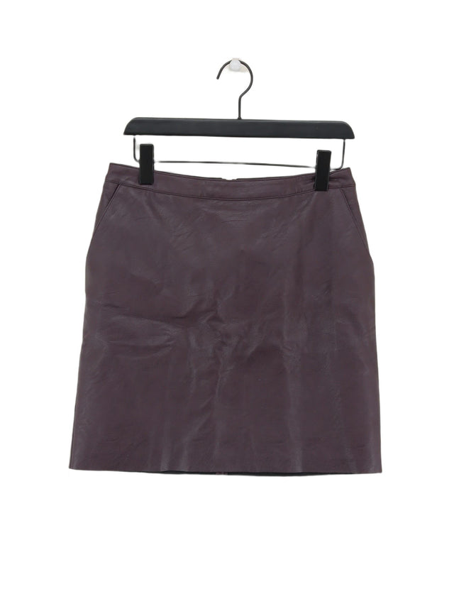 Warehouse Women's Midi Skirt UK 12 Purple Other with Cotton, Polyester, Viscose