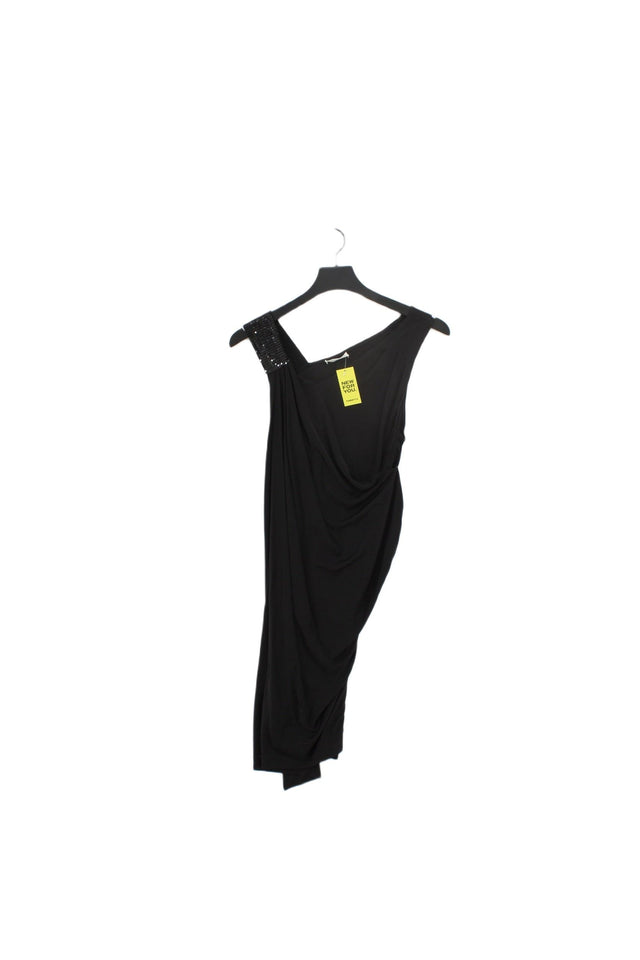 Whistles Women's Midi Dress UK 6 Black 100% Silk