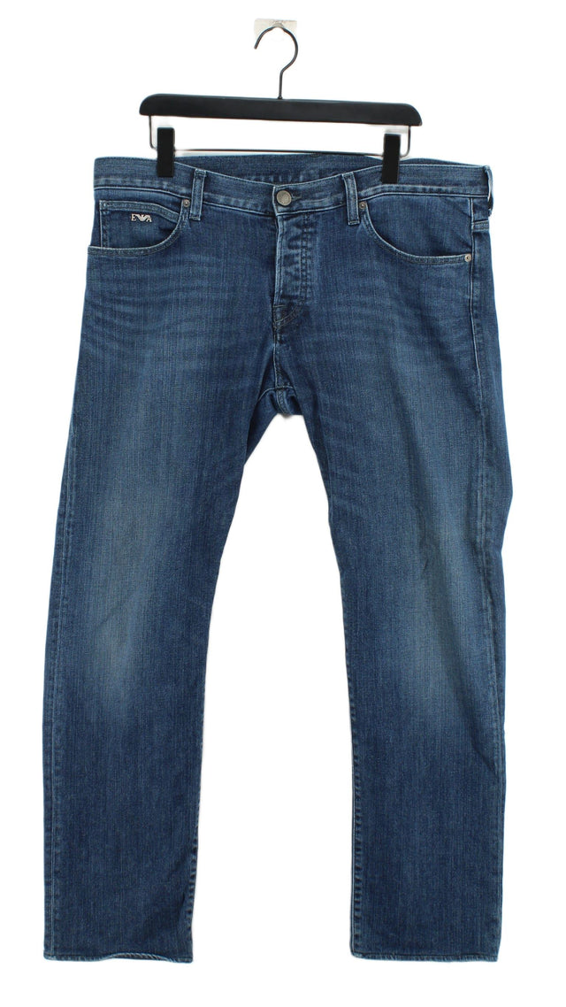 Armani Men's Jeans W 36 in Blue Cotton with Elastane