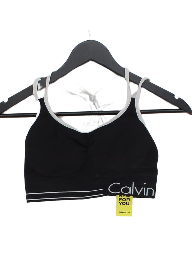 Calvin Klein Women's T-Shirt S Black Nylon with Spandex