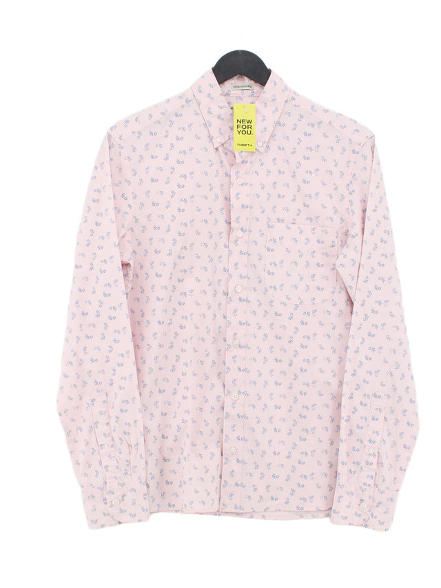 J. Crew Men's Shirt XS Pink Cotton with Elastane