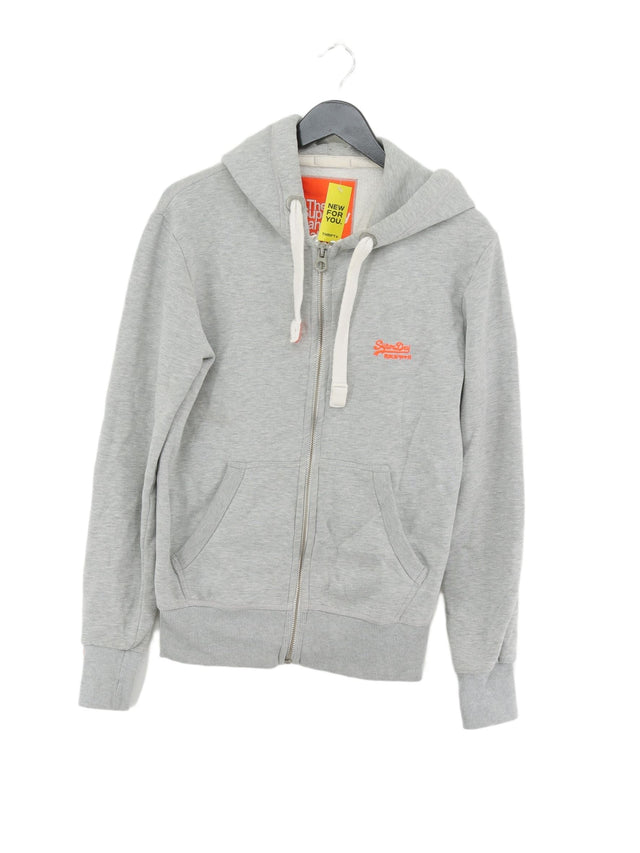 Superdry Men's Hoodie S Grey Cotton with Polyester