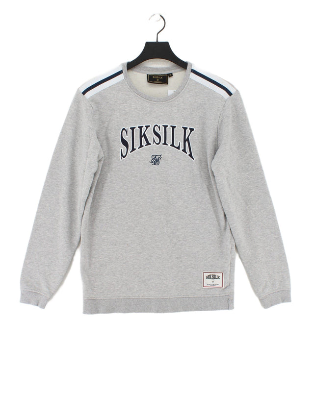 SikSilk Women's Hoodie M Grey Cotton with Polyester