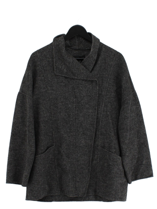 Zara Women's Jacket S Grey Wool with Polyester, Viscose