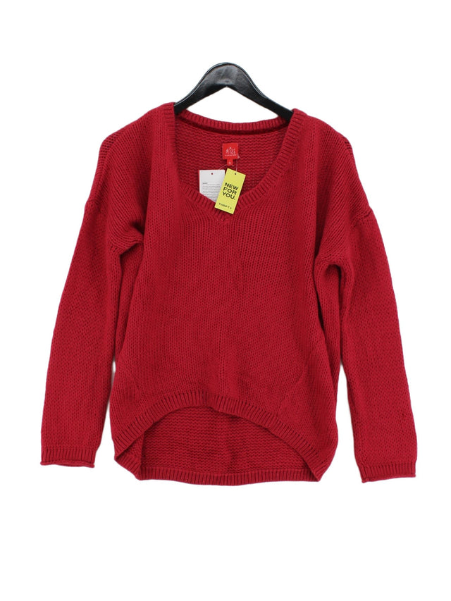 Miss By Captain Tortue Women's Jumper L Red Acrylic with Viscose
