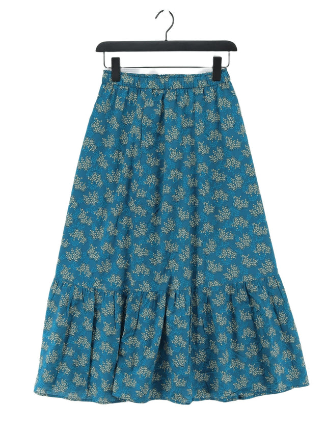 Uniqlo Women's Maxi Skirt UK 12 Blue Cotton with Polyester