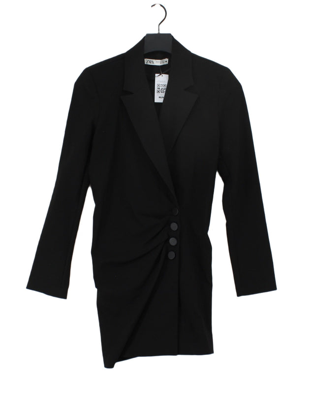 Zara Women's Blazer XS Black Polyester with Elastane, Viscose