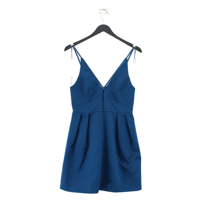 Topshop Women's Midi Dress UK 10 Blue 100% Polyester