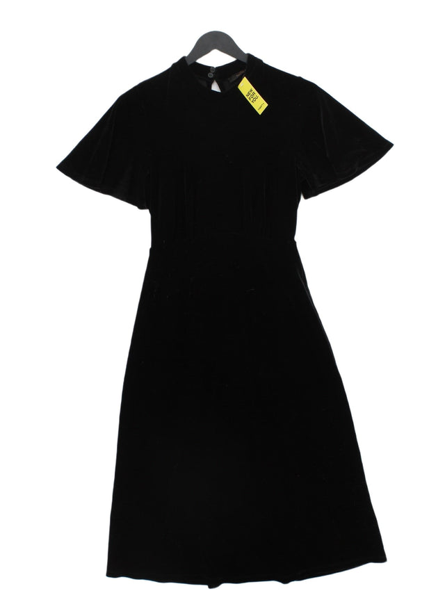 Next Women's Midi Dress UK 6 Black Polyester with Elastane