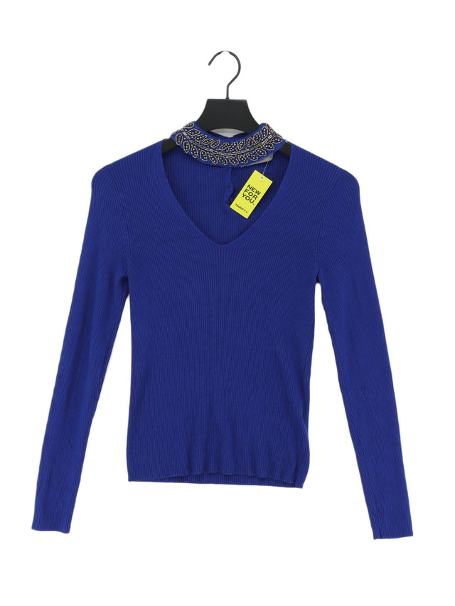 Oasis Women's Top XS Blue Viscose with Polyamide