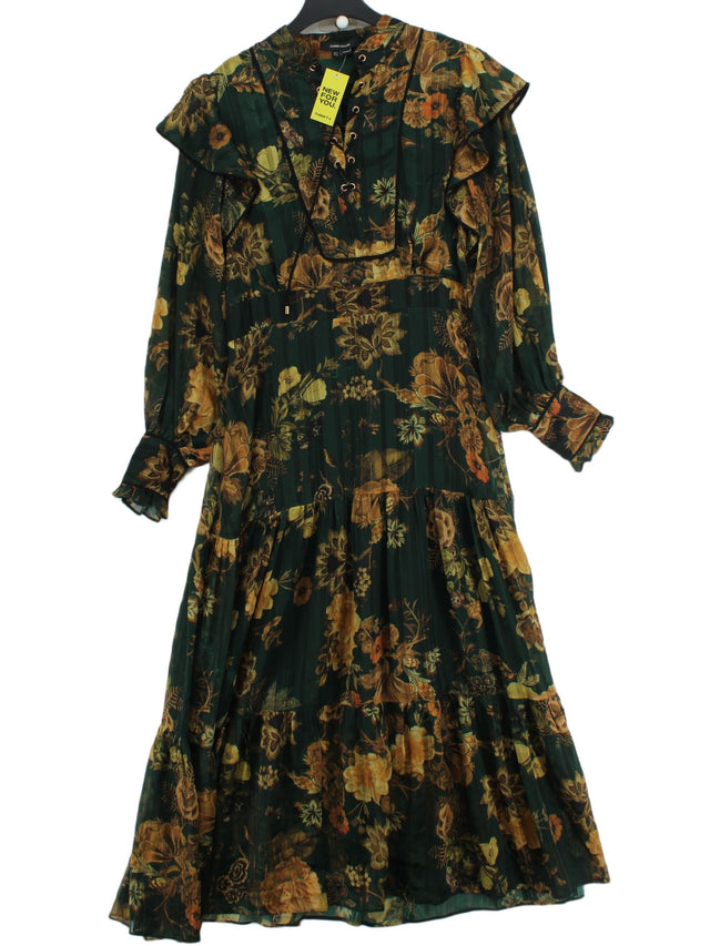 Karen Millen Women's Maxi Dress UK 12 Green 100% Polyester