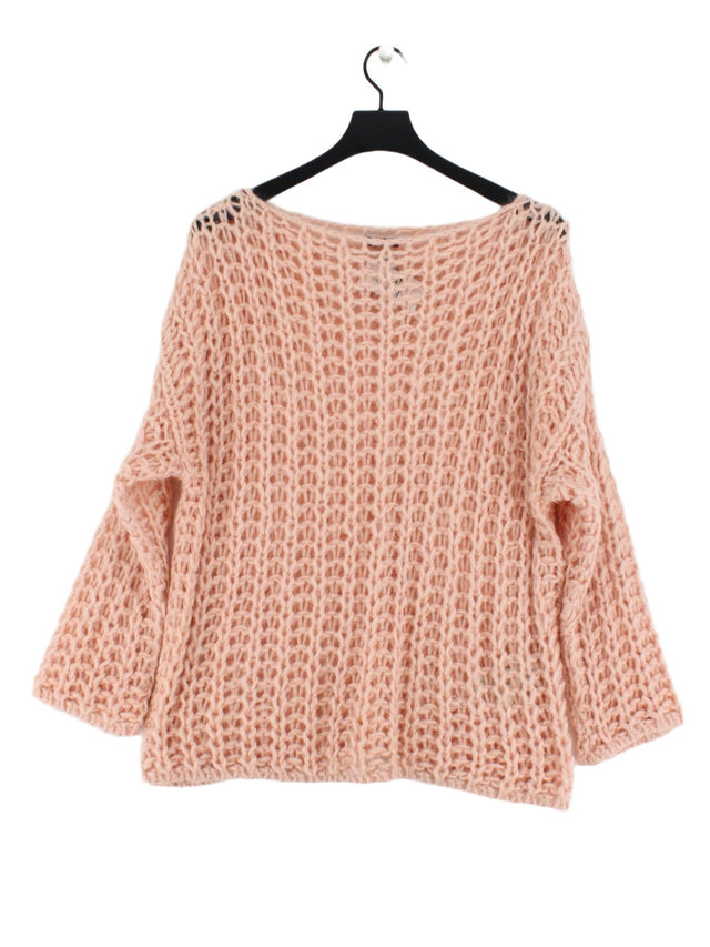 Massimo Dutti Women's Jumper M Pink Polyamide with Acrylic, Mohair