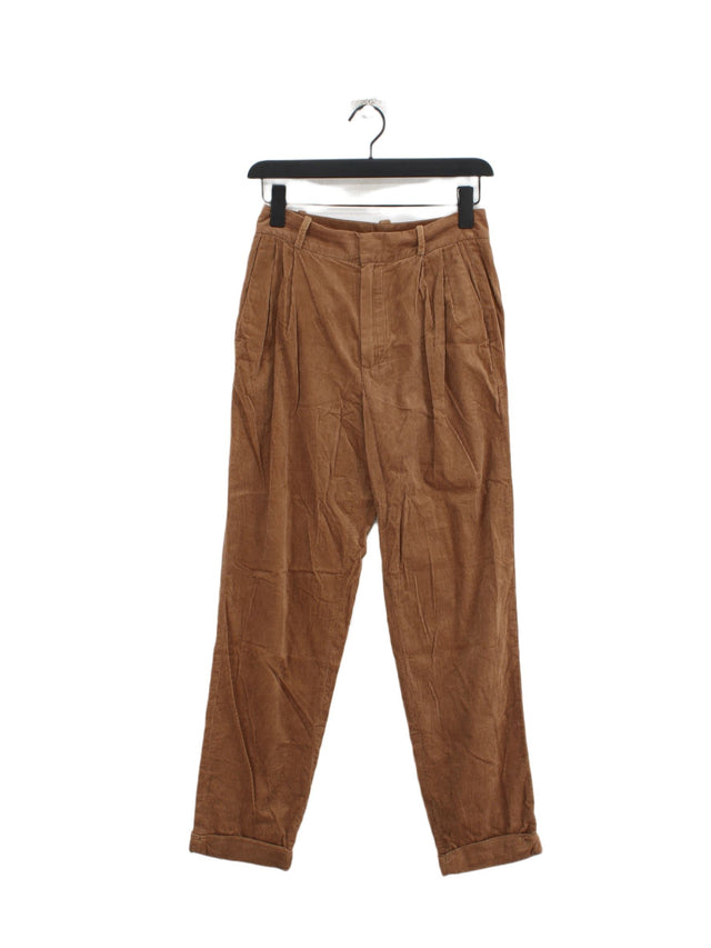 Massimo Dutti Women's Suit Trousers UK 6 Brown 100% Cotton