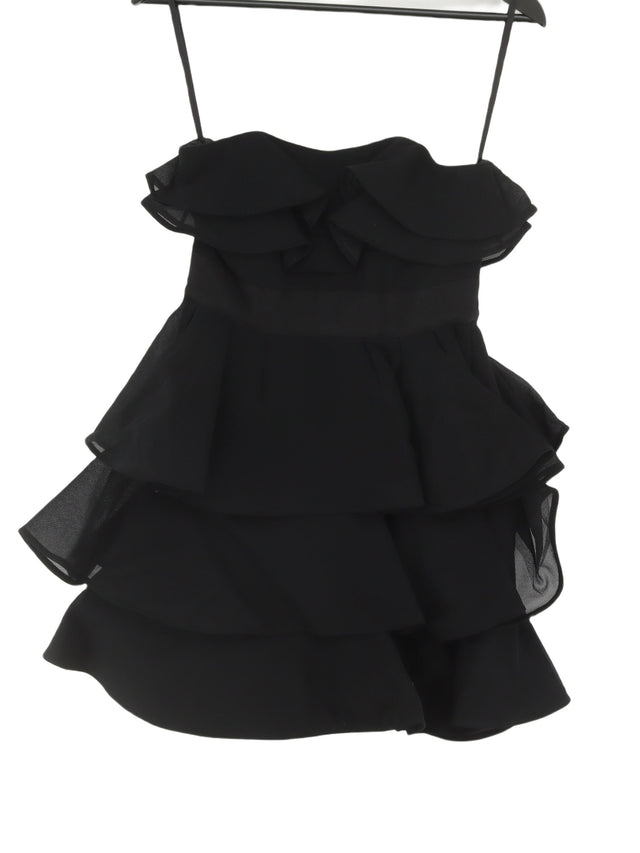 Ted Baker Women's Midi Dress UK 8 Black Silk with Polyester