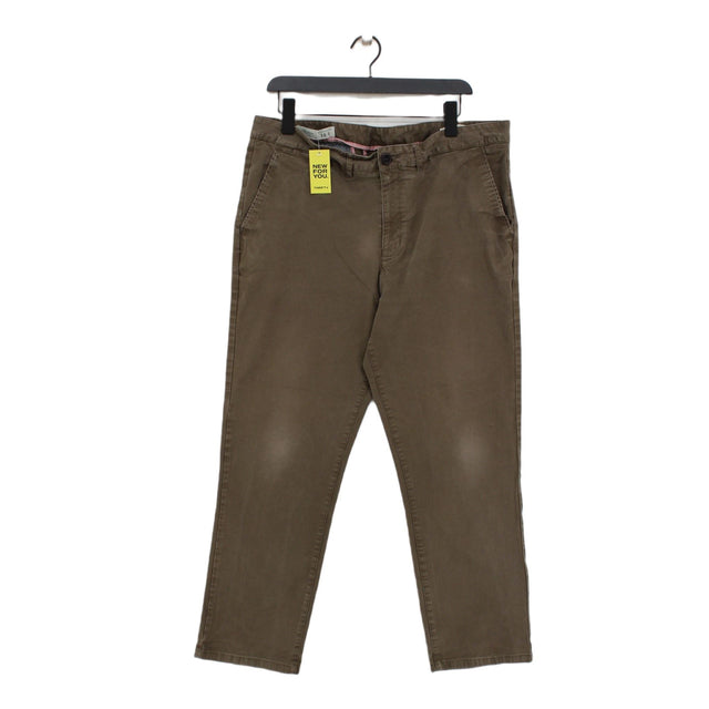 Debenhams Men's Trousers W 38 in Green Cotton with Elastane