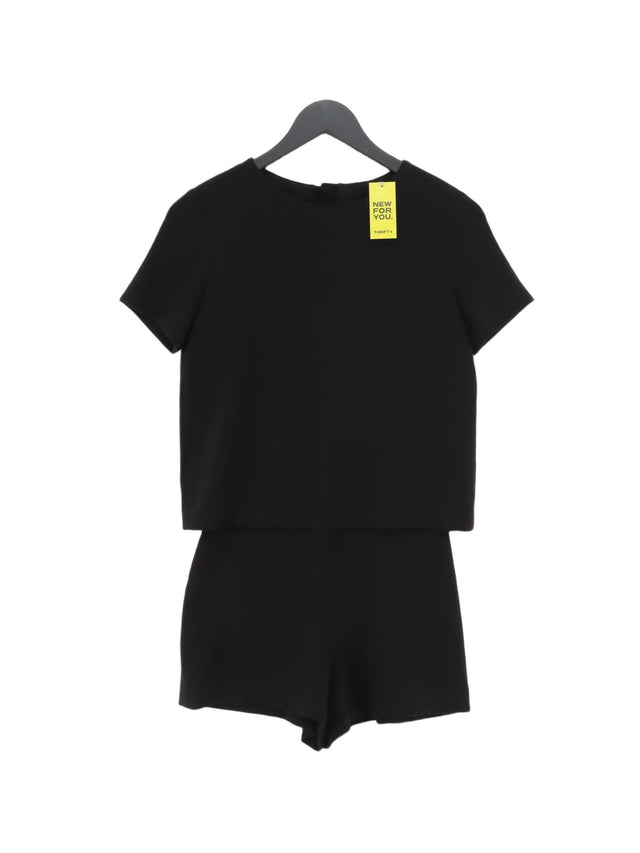 Zara Women's Playsuit XS Black Polyester with Elastane, Viscose