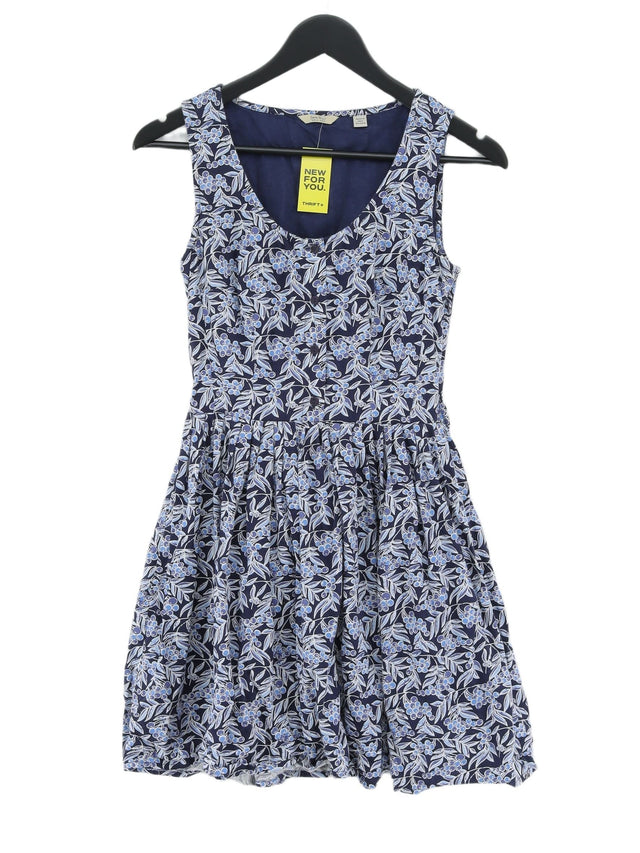 Jack Wills Women's Midi Dress UK 6 Blue 100% Cotton