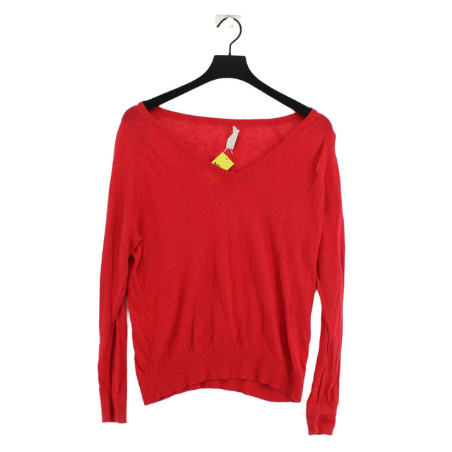 Hush Women's Jumper S Red Cotton with Linen