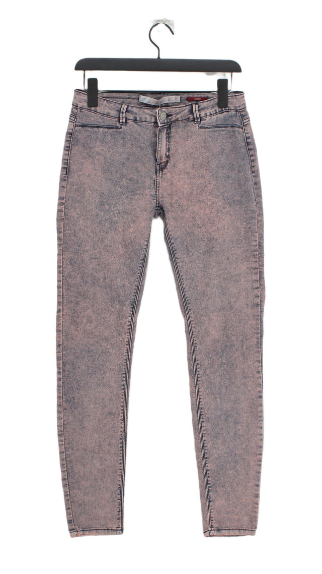Zara Women's Jeans UK 10 Pink Cotton with Elastane, Polyester