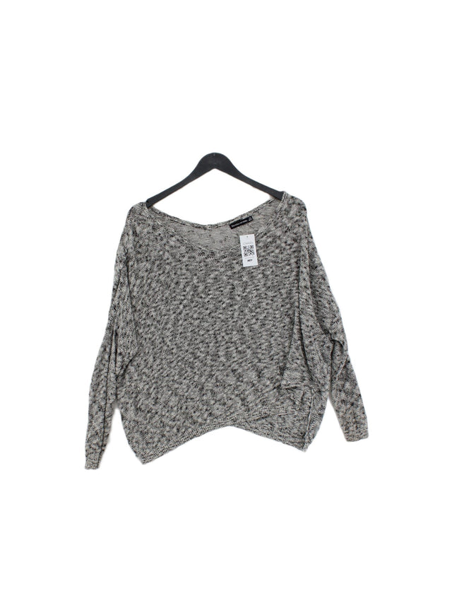 Bershka Women's Top XS Grey Cotton with Polyester