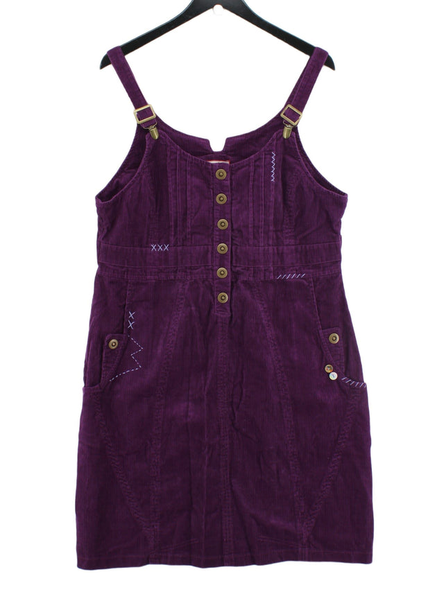 Joe Browns Women's Midi Dress UK 18 Purple 100% Cotton