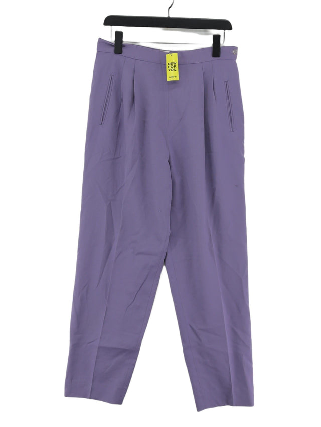 Vintage Austin Reed Women's Suit Trousers UK 12 Purple 100% Wool