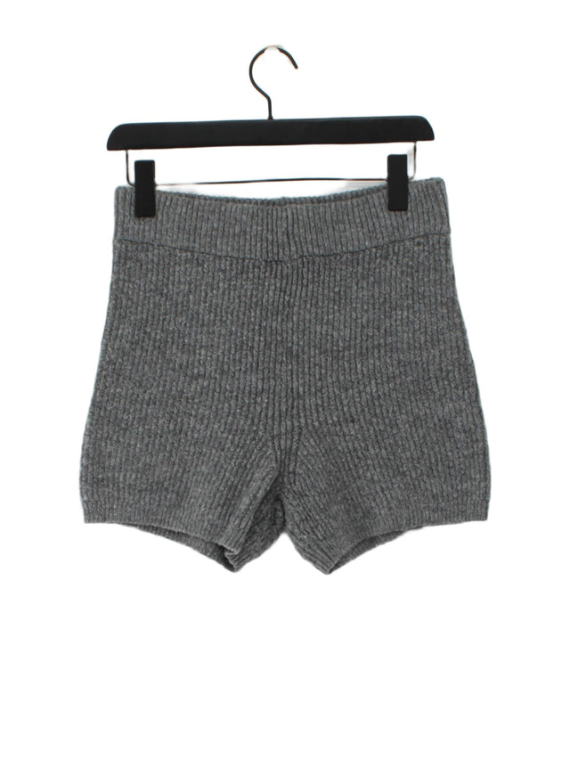 NA-KD Women's Shorts S Grey Acrylic with Elastane, Polyester