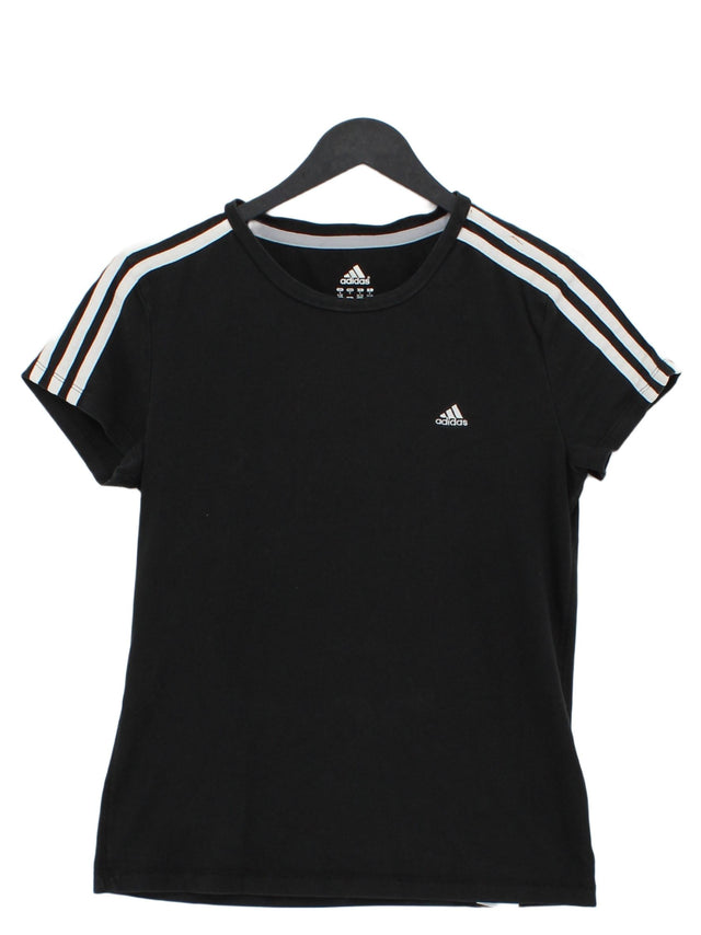 Adidas Women's T-Shirt S Black Cotton with Elastane, Polyester