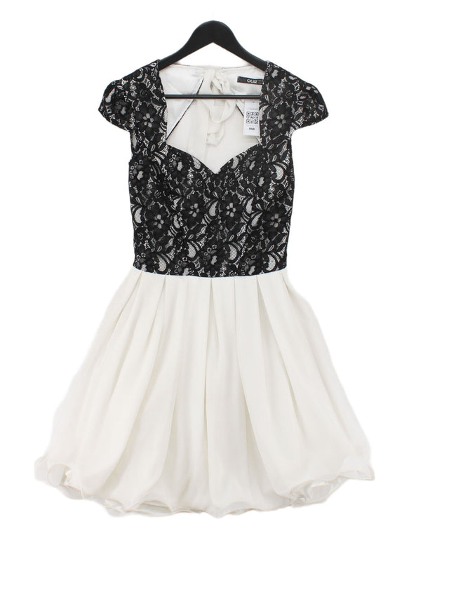Quiz Women's Midi Dress UK 12 White Polyester with Cotton, Polyamide