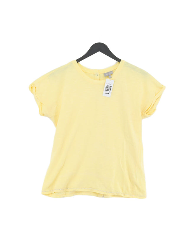 Oliver Bonas Women's T-Shirt UK 8 Yellow 100% Cotton