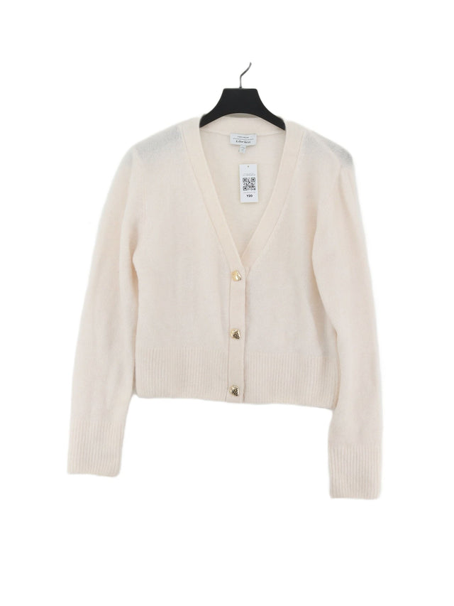 & Other Stories Women's Cardigan M White Wool with Elastane, Mohair, Polyamide