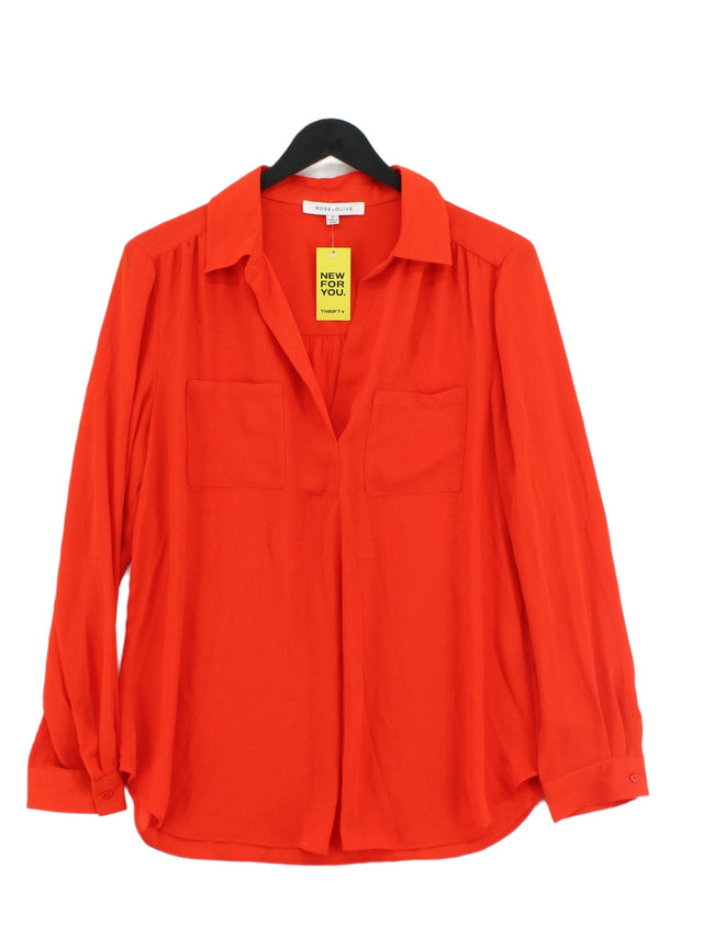 Rose Olive Women's Blouse M Orange 100% Polyester